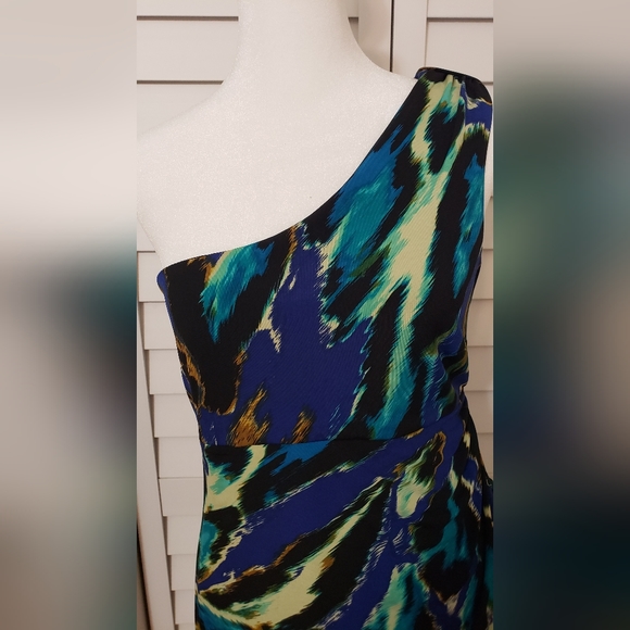 ABS Silver Label One Shoulder Multicolored Mini Dress Size S - Picture 6 of 13